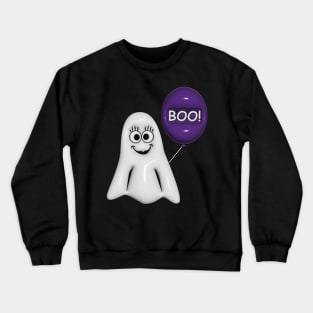 Girl Ghost with Purple Balloon Crewneck Sweatshirt